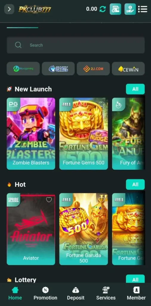 pkclub777 game interface
